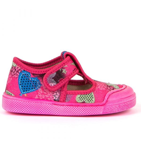 Froddo Vegan Canvas T-Bar Shoes with Natural Rubber Flexible Sole - Fuchsia - Image 5
