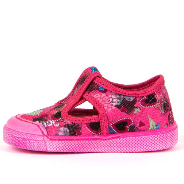 Froddo Vegan Canvas T-Bar Shoes with Natural Rubber Flexible Sole - Fuchsia - Image 4