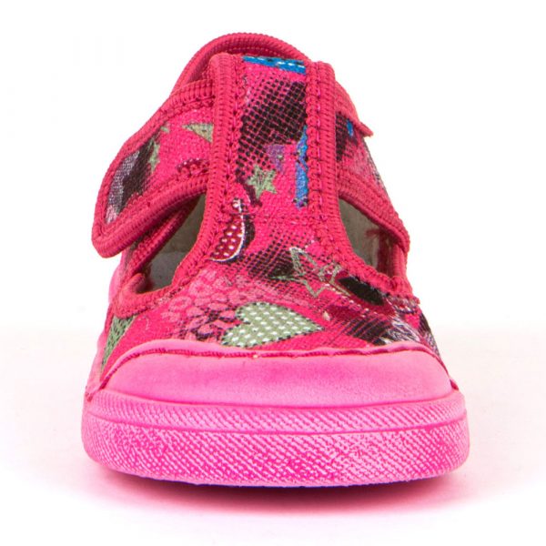 Froddo Vegan Canvas T-Bar Shoes with Natural Rubber Flexible Sole - Fuchsia - Image 3