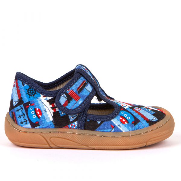Froddo Vegan Canvas T-Bar Shoes with Natural Rubber Flexible Sole - Denim - Image 5
