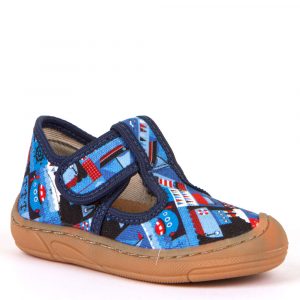 Froddo Vegan Canvas T-Bar Shoes with Natural Rubber Flexible Sole - Denim