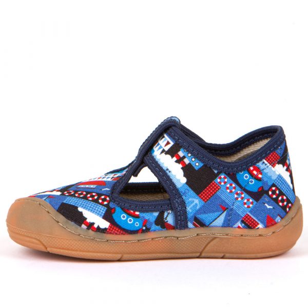 Froddo Vegan Canvas T-Bar Shoes with Natural Rubber Flexible Sole - Denim - Image 4
