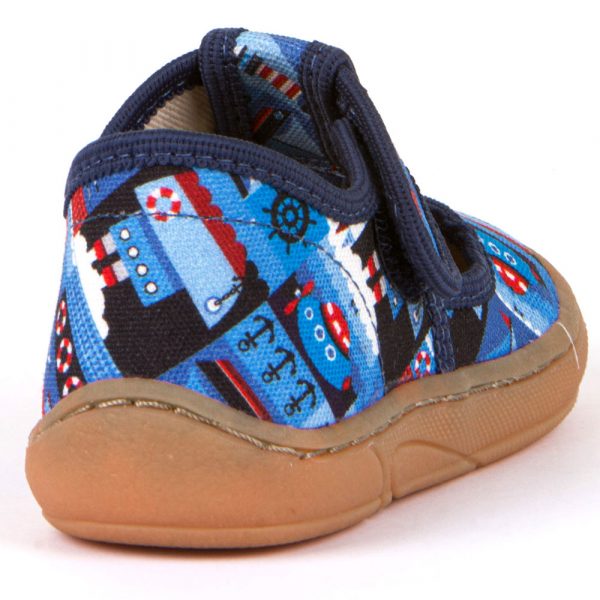 Froddo Vegan Canvas T-Bar Shoes with Natural Rubber Flexible Sole - Denim - Image 2