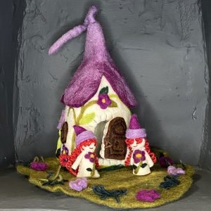 Felt Fairy House with Fairies - Purple